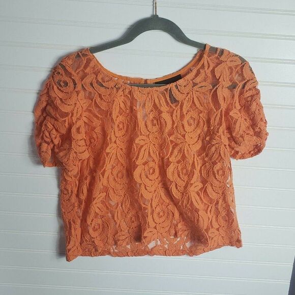 INC Orange Lace Blouse  - Picture 2 of 4